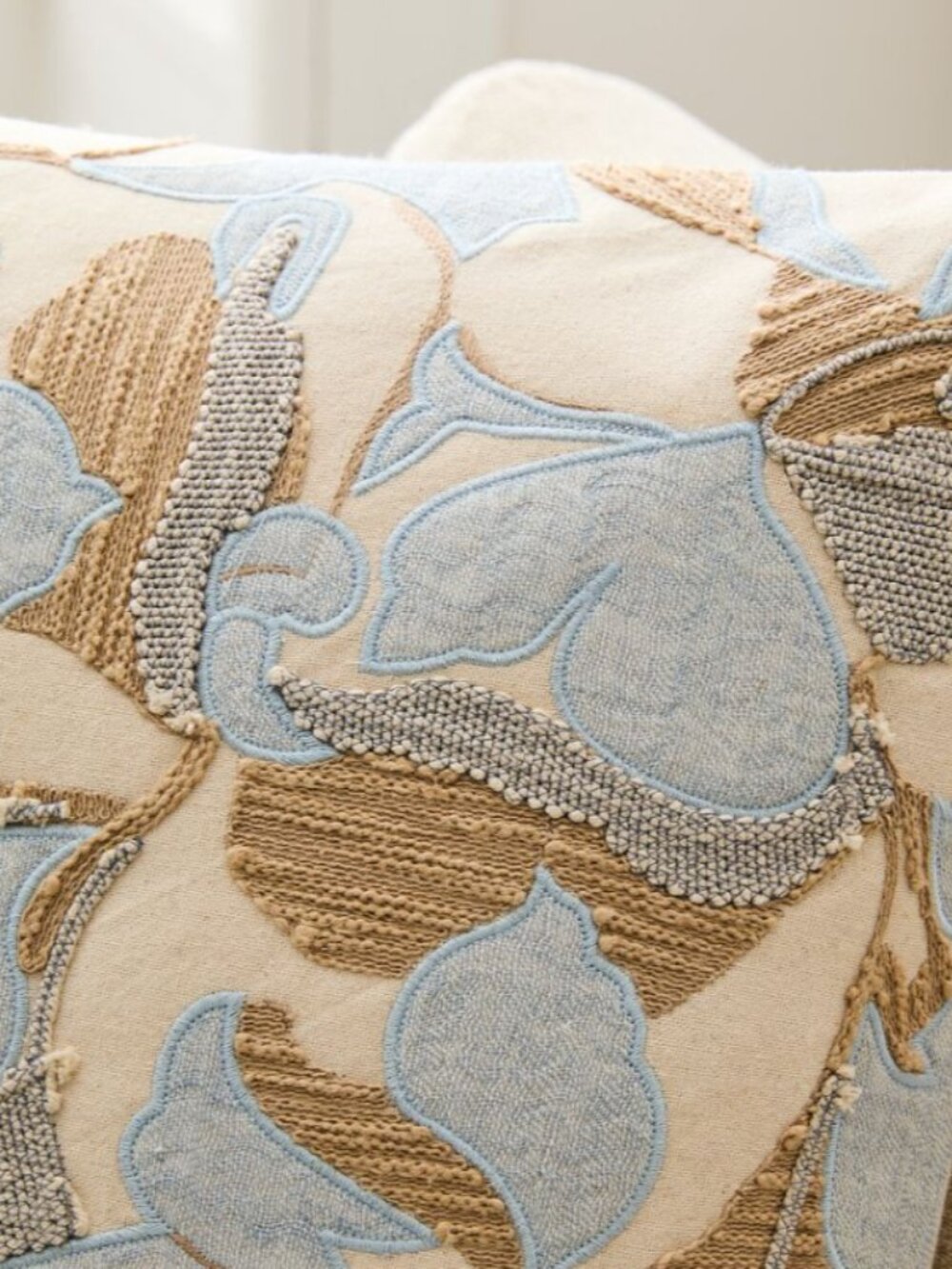 West Elm Abstract Applique Floral Pillow Cover